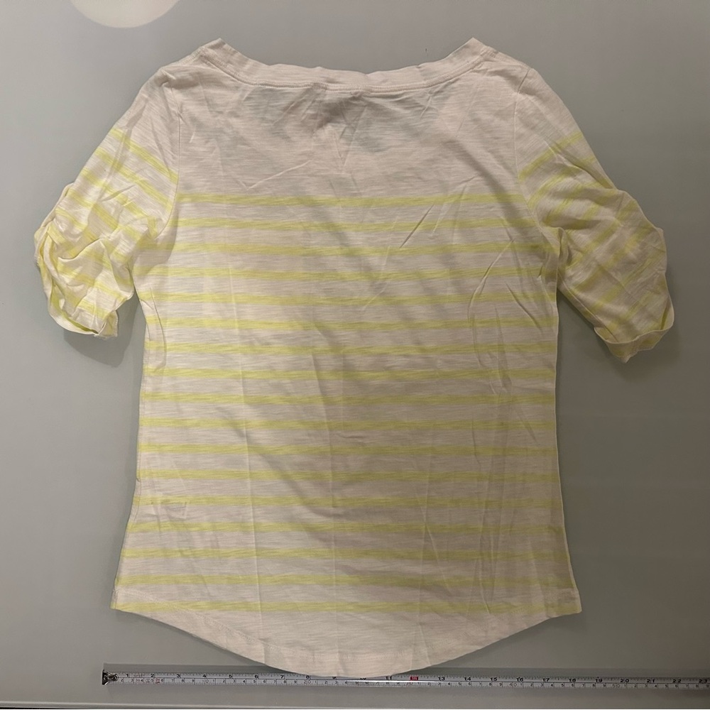 Banana Republic Yellow and White Striped Blouse